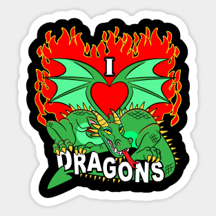 I Heart Dragons Sticker